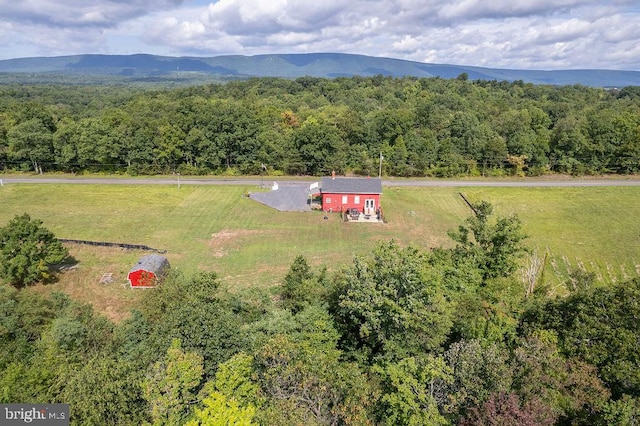 aerial view featuring a mountain view