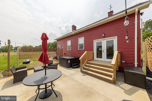 exterior space featuring french doors