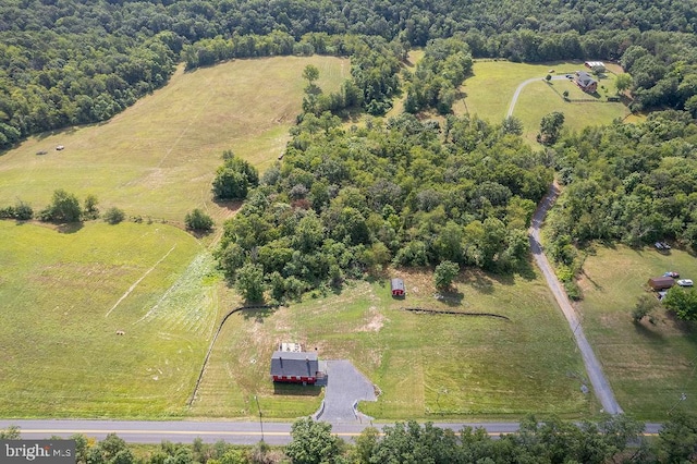 drone / aerial view with a rural view