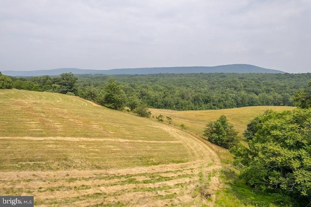 view of mountain feature featuring a rural view