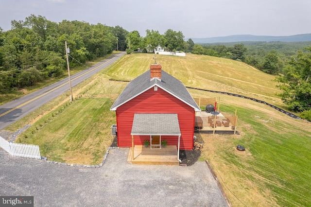 bird's eye view with a rural view