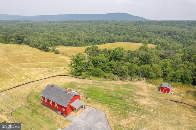 drone / aerial view featuring a rural view