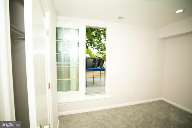 view of carpeted spare room