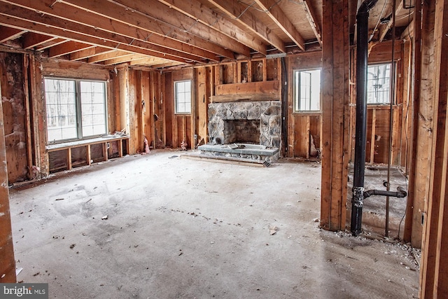 miscellaneous room with a fireplace