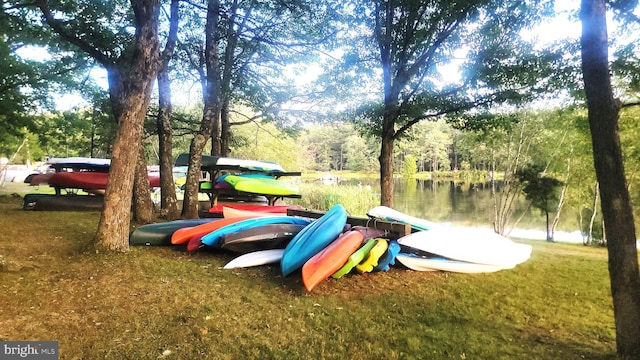 view of property's community featuring a water view