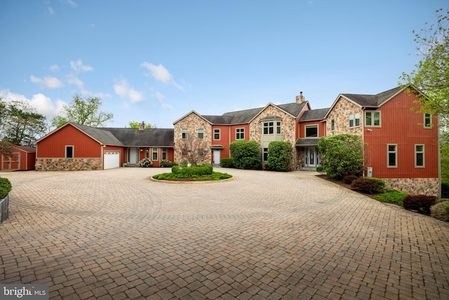 view of front of house with a garage