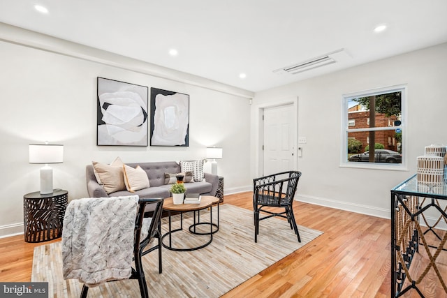 living room featuring hardwood / wood-style floors