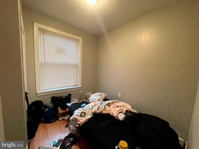 bedroom with hardwood / wood-style floors