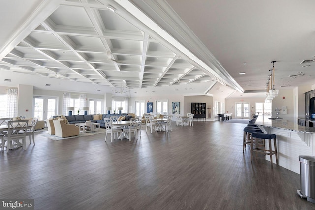 interior space featuring dark hardwood / wood-style flooring and a wealth of natural light