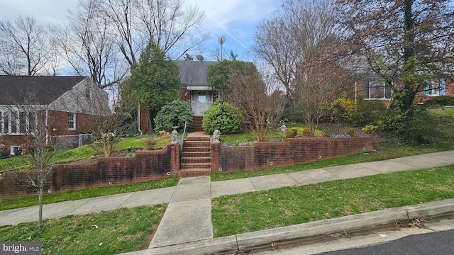 view of front of house with a front yard