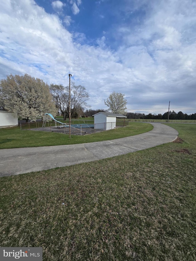 view of yard featuring a playground