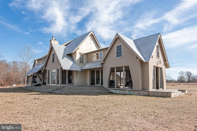 back of property with french doors