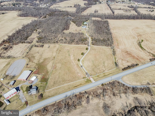 aerial view with a rural view