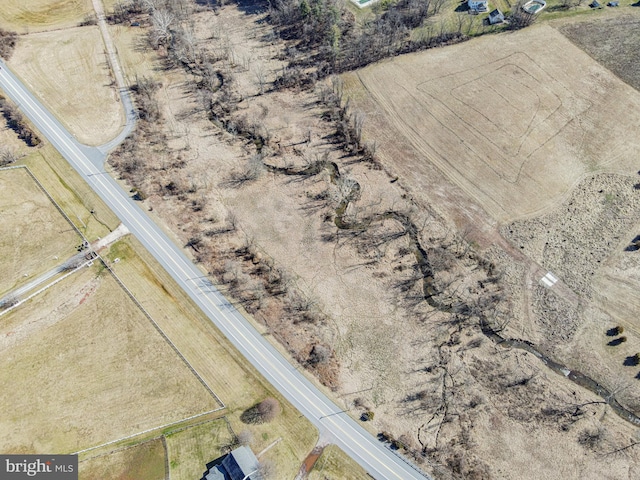 drone / aerial view with a rural view