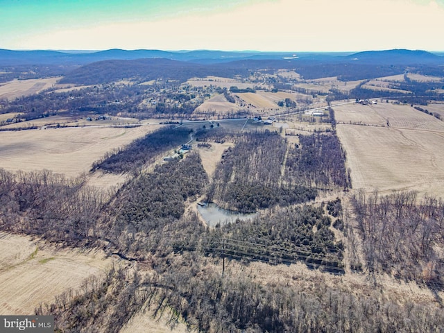 aerial view featuring a mountain view