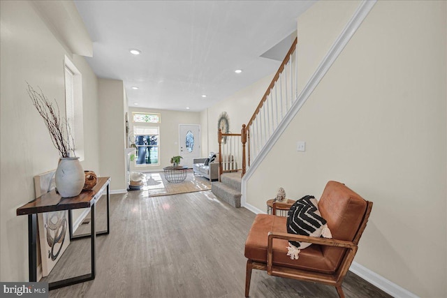 entrance foyer with hardwood / wood-style flooring