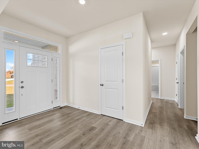 entrance foyer featuring light hardwood / wood-style flooring