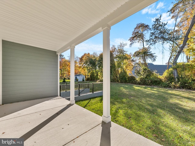 view of patio featuring covered porch