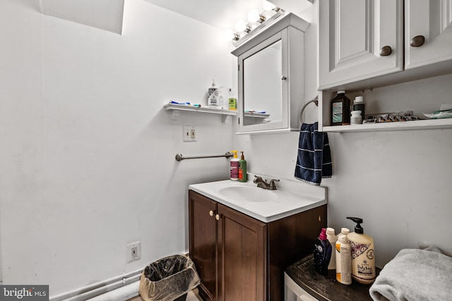 bathroom with oversized vanity