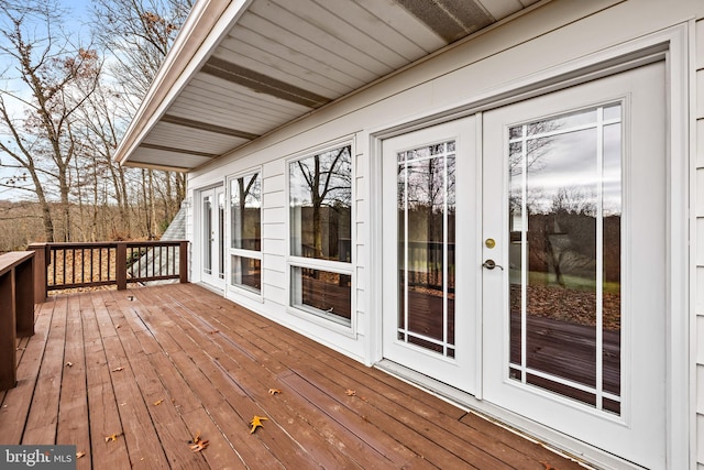 deck with french doors