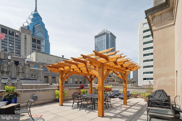 view of patio / terrace with a pergola