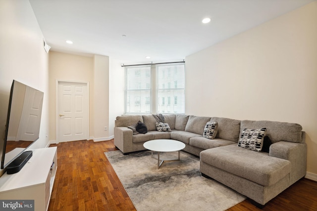 living room featuring wood-type flooring