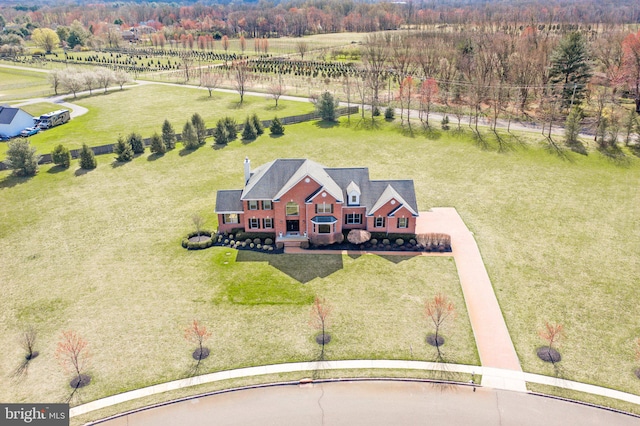 bird's eye view featuring a rural view