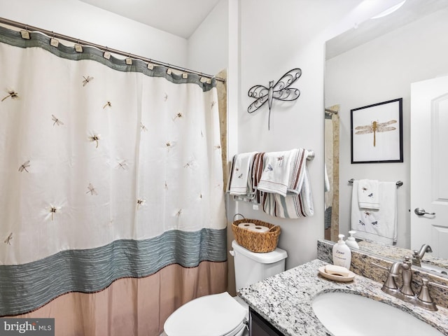 bathroom with toilet and vanity