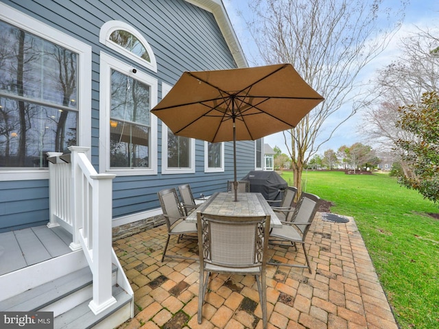 view of patio / terrace with a grill