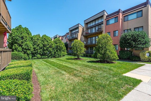 exterior space featuring a yard