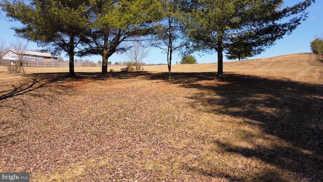 view of yard with a rural view