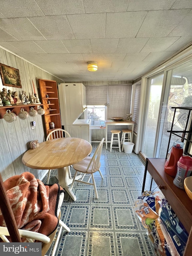 view of tiled dining space