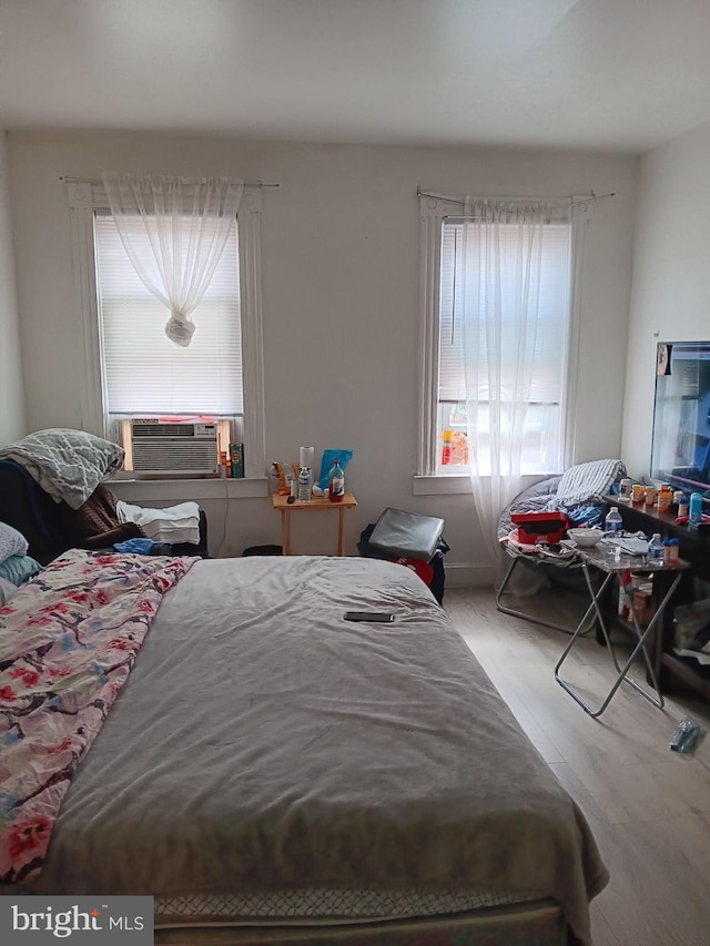 bedroom featuring light hardwood / wood-style flooring