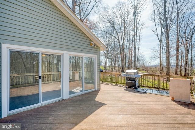 deck featuring area for grilling