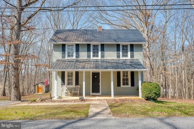 view of front property with covered porch