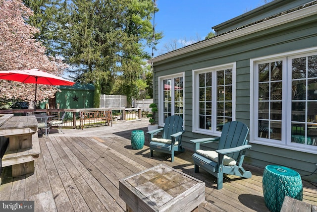 view of wooden deck