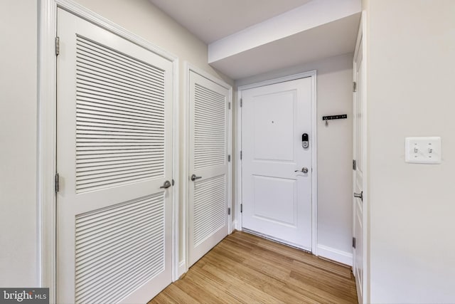 entryway featuring light wood-type flooring