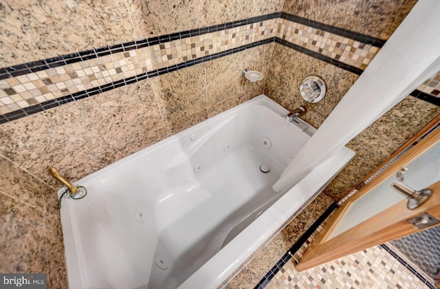 bathroom featuring tile floors