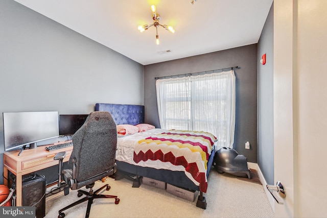 bedroom featuring carpet flooring