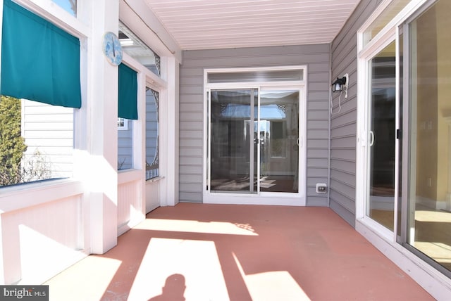 view of unfurnished sunroom