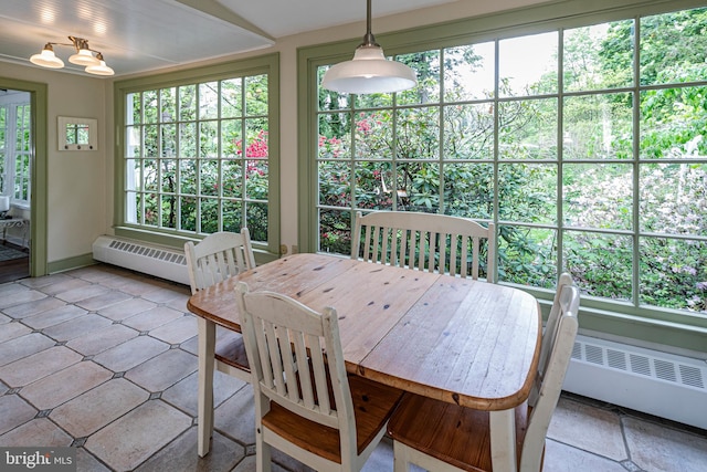 sunroom / solarium featuring radiator