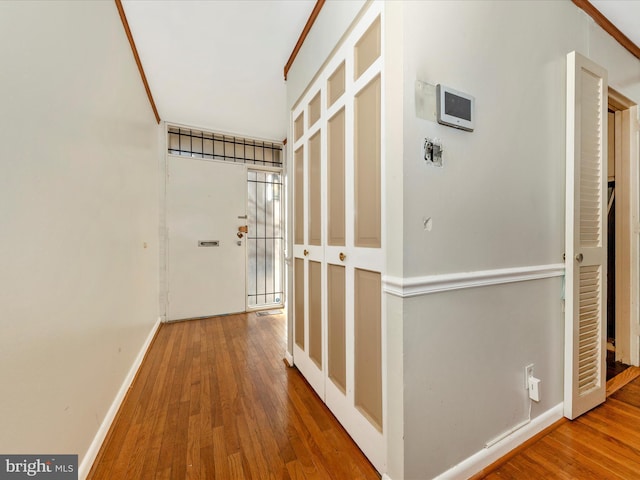 hall featuring hardwood / wood-style flooring