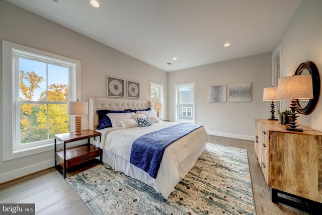 bedroom featuring light hardwood / wood-style floors