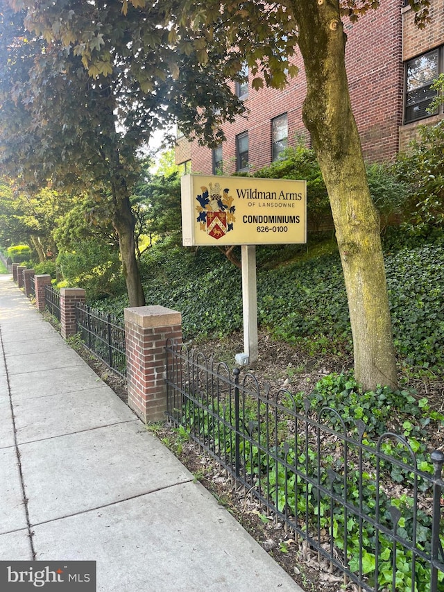 view of community sign