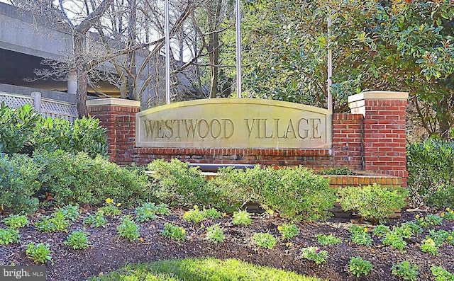 view of community sign