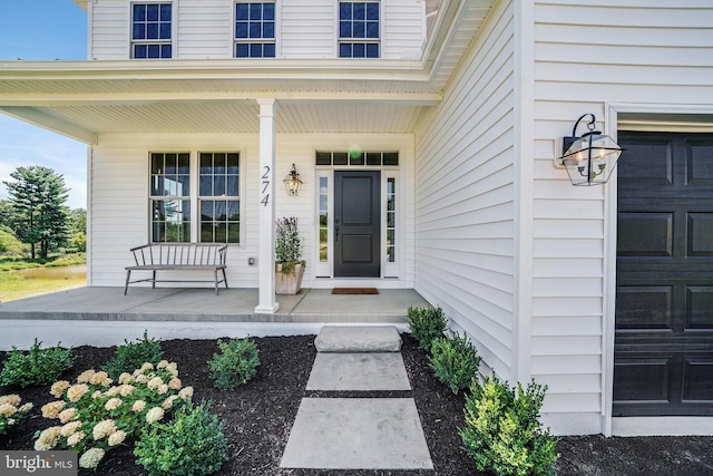 property entrance with a porch