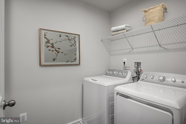 laundry room featuring washer and dryer