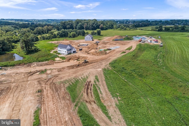 aerial view with a rural view