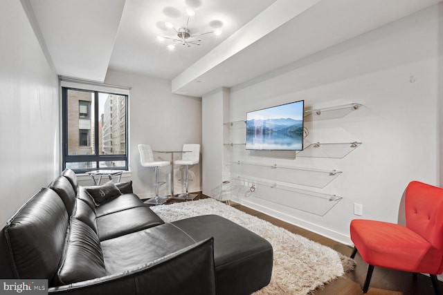 living room featuring hardwood / wood-style flooring