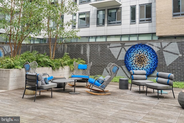 view of patio featuring outdoor lounge area